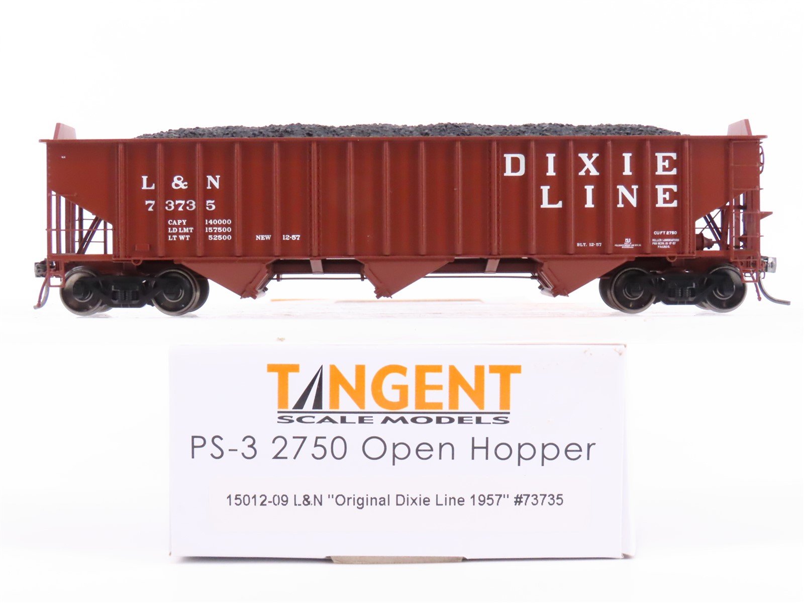 HO Tangent 15012-09 L&N "Original Dixie Line 1957" PS-3 3-Bay Hopper Car #73735