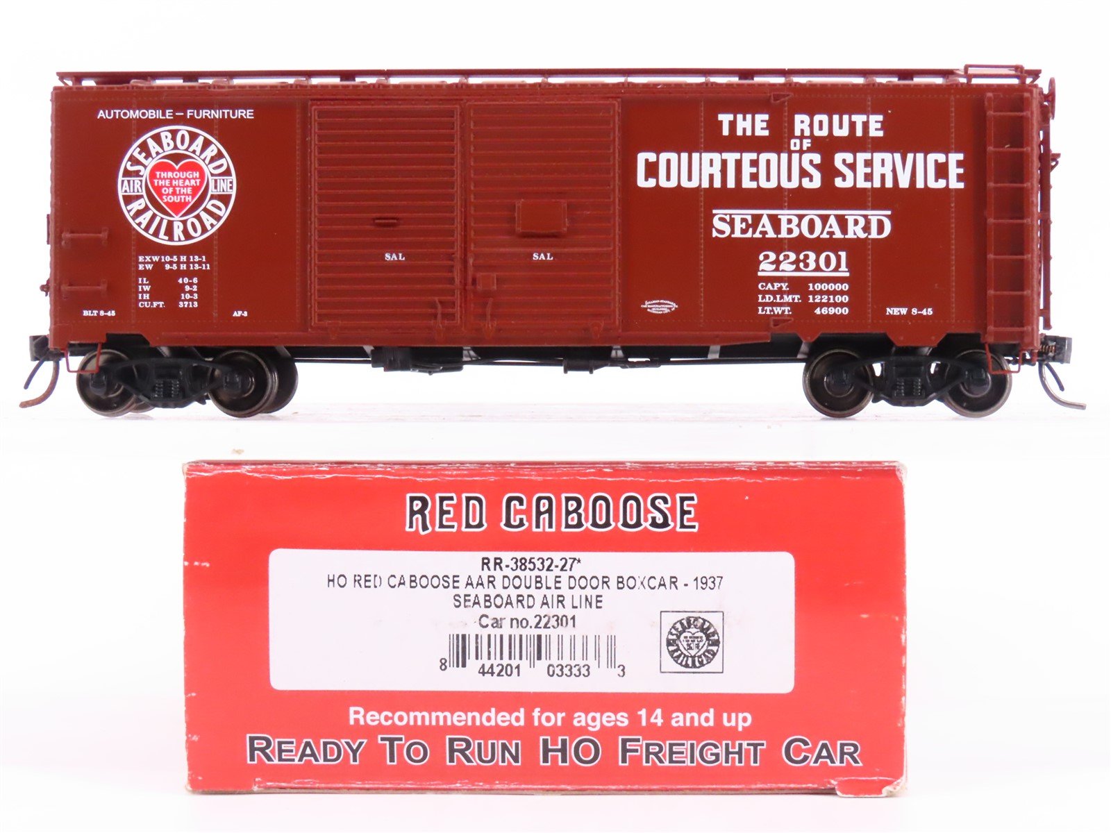 HO Scale Red Caboose RR38532-27 SAL "Courteous Service" 40' Boxcar #22301