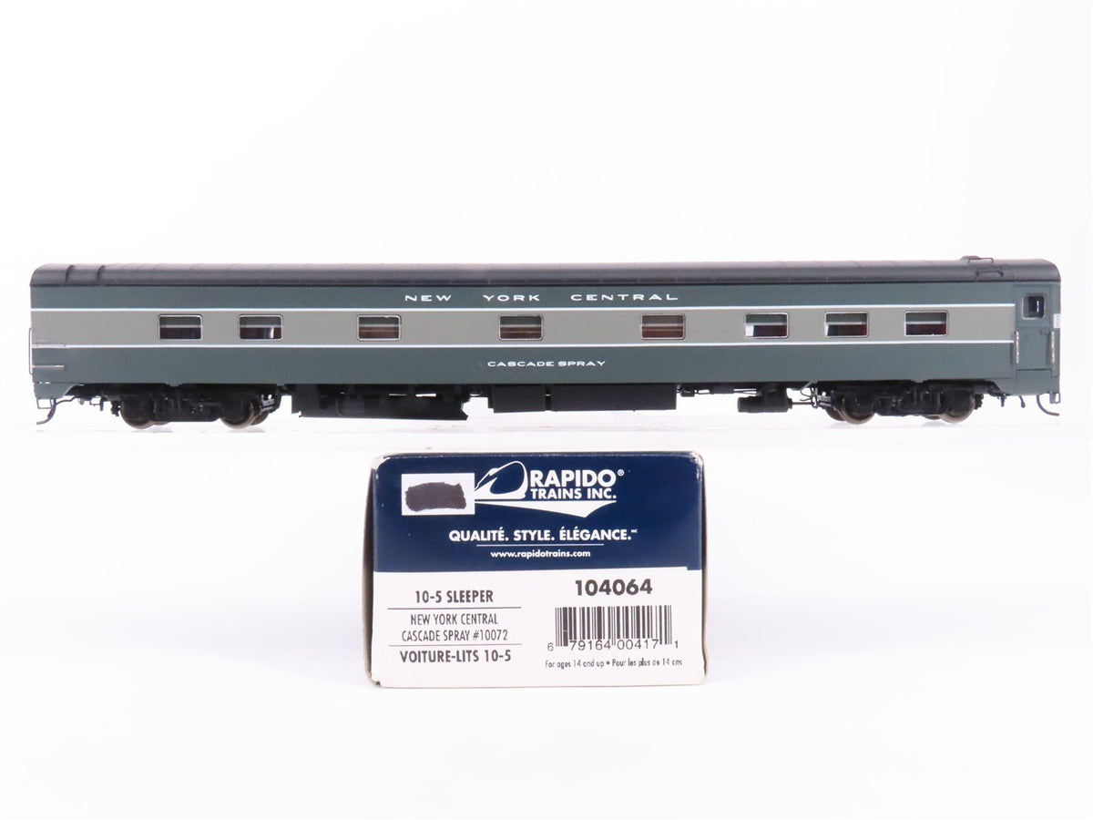 HO Scale Rapido 104064 NYC Railway 10-5 Sleeper Passenger Car &quot;Cascade Spray&quot;