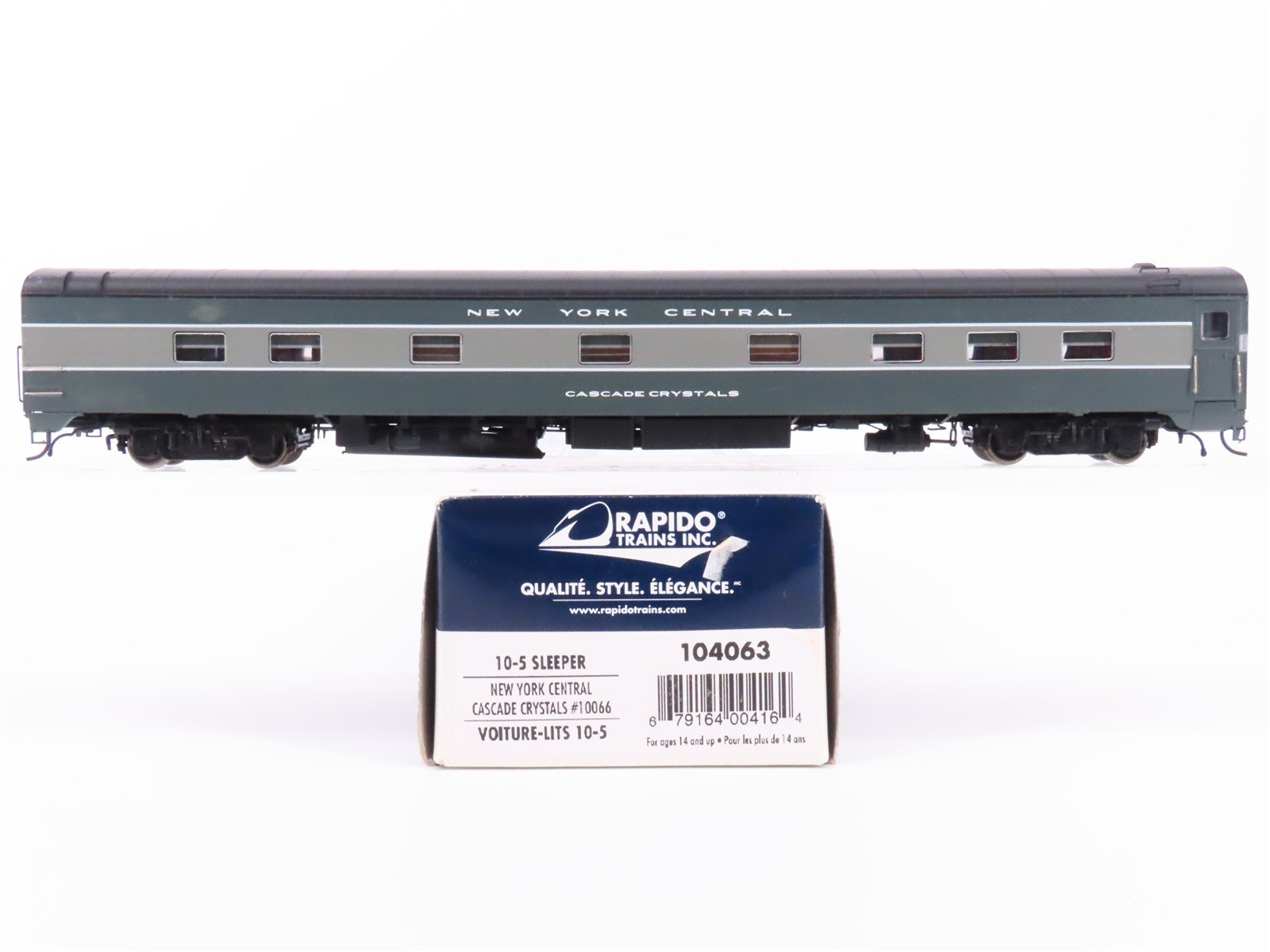 HO Scale Rapido 104063 NYC Railway 10-5 Sleeper Passenger Car "Cascade Crystals"