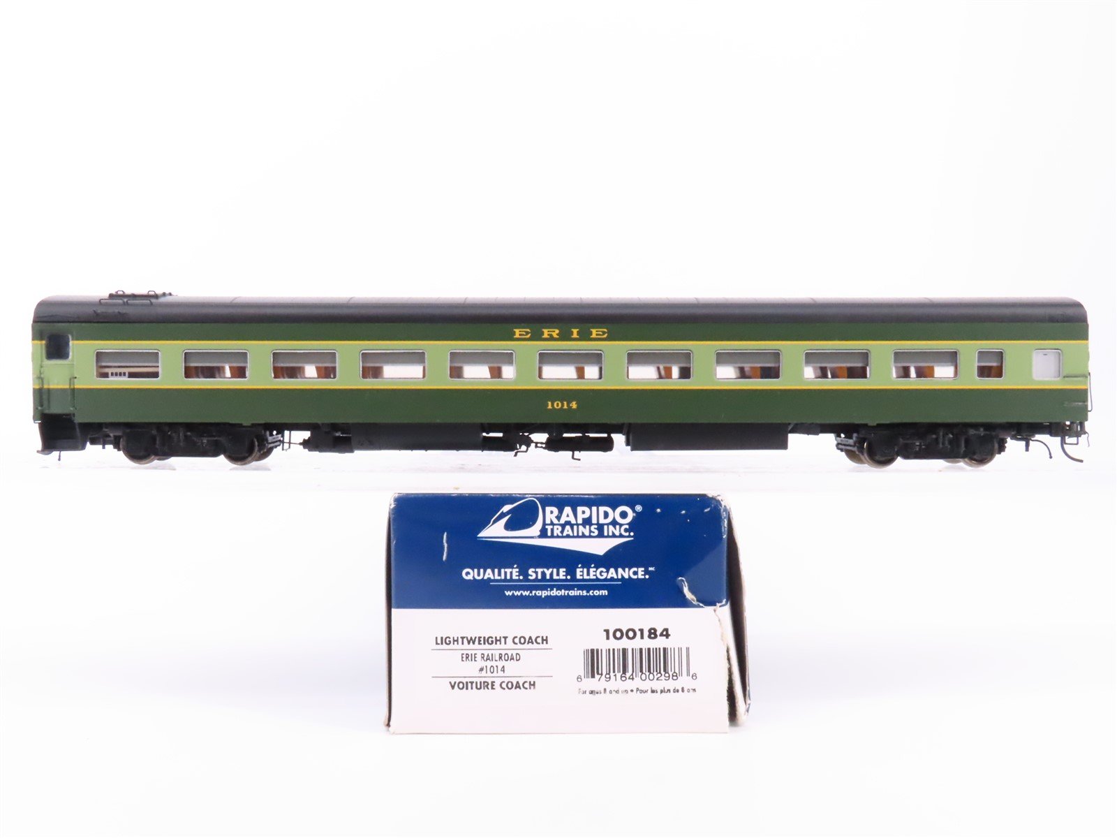 HO Scale Rapido 100184 Erie Railway Lightweight Coach Passenger Car #1014