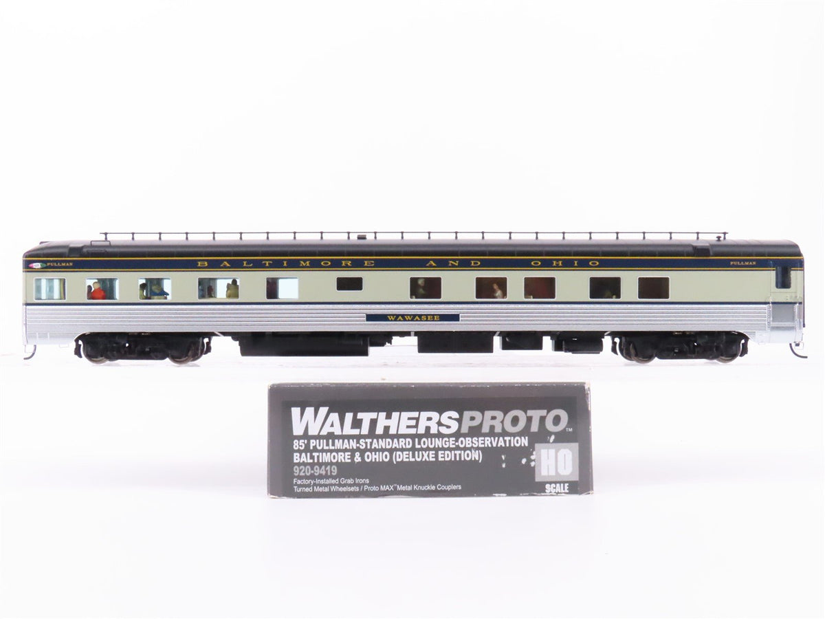 HO Scale Walthers Proto 920-9419 B&amp;O 85&#39; P-S Lounge-Obs Passenger Car &quot;Wawasee&quot;