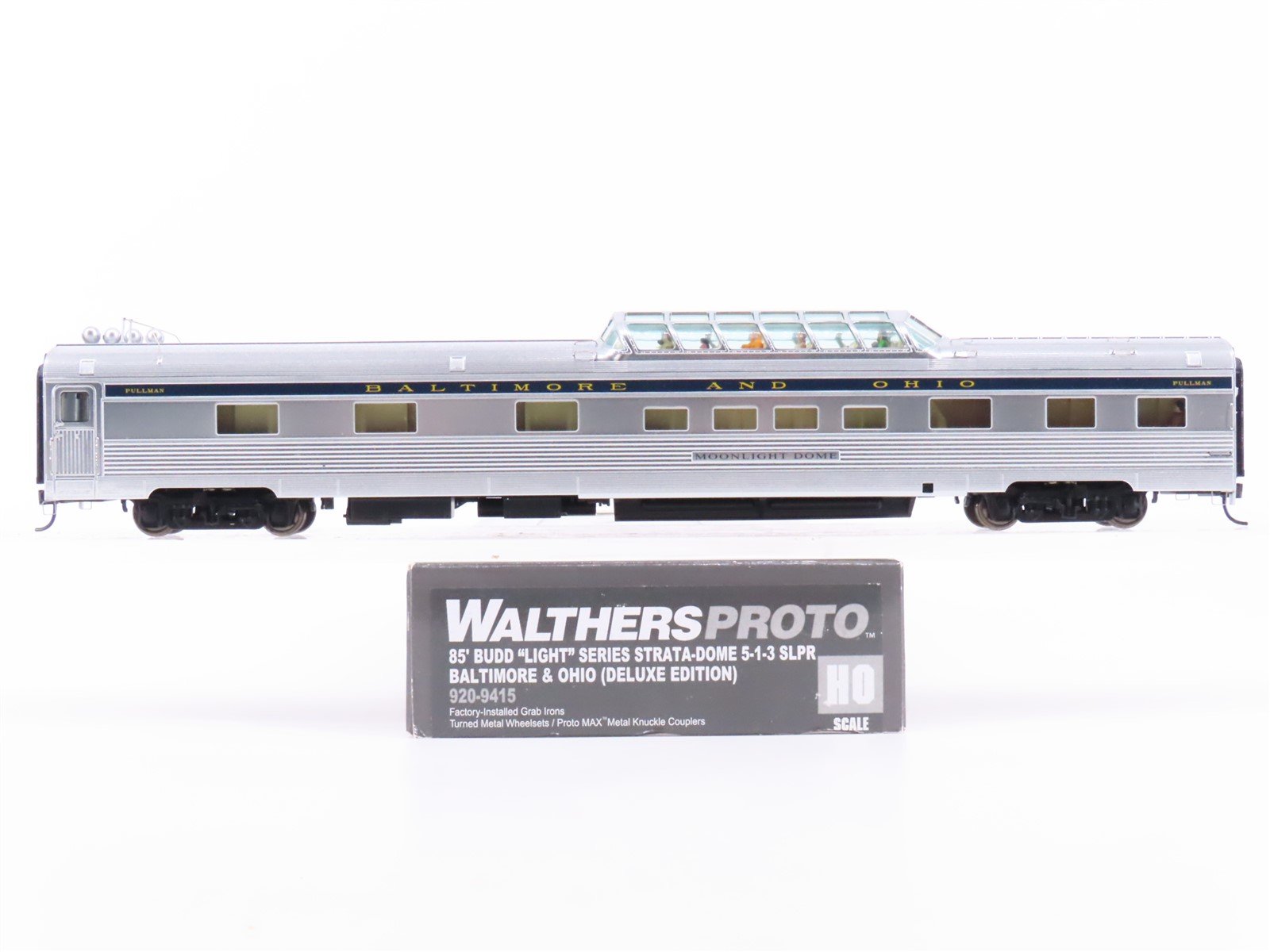 HO Walthers Proto 920-9415 B&O 85' 5-1-3 Dome Passenger Car "Moonlight Dome"