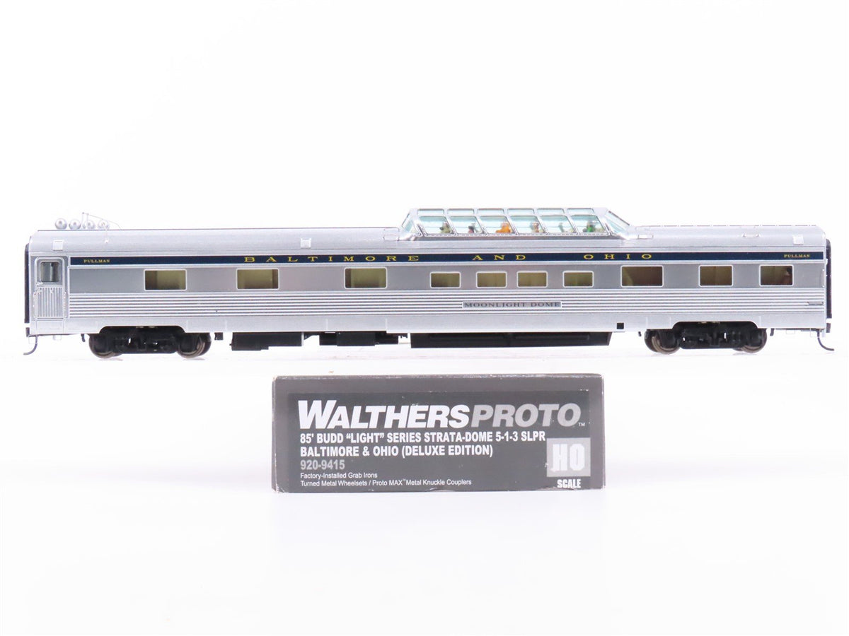 HO Walthers Proto 920-9415 B&amp;O 85&#39; 5-1-3 Dome Passenger Car &quot;Moonlight Dome&quot;