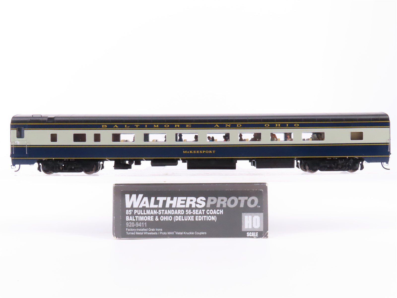 HO Walthers Proto 920-9411 B&O 85' P-S 56-Seat Coach Passenger Car "McKeesport"