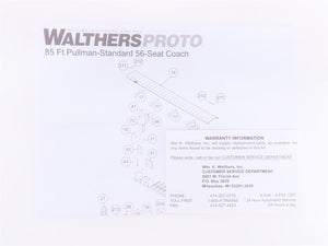 HO Walthers Proto 920-9411 B&O 85' P-S 56-Seat Coach Passenger Car 