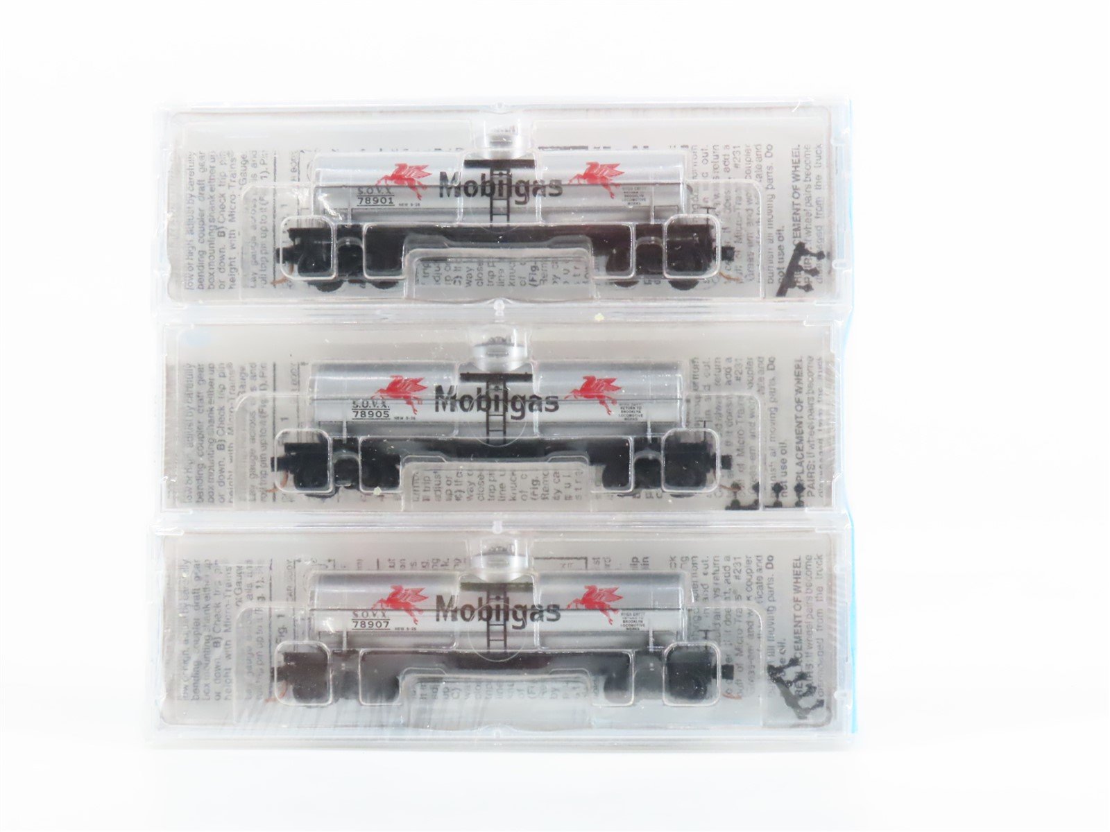 N Micro-Trains MTL BLW 2000-4 Special Run SOVX Mobilgas Tank Car 3-Pack Sealed