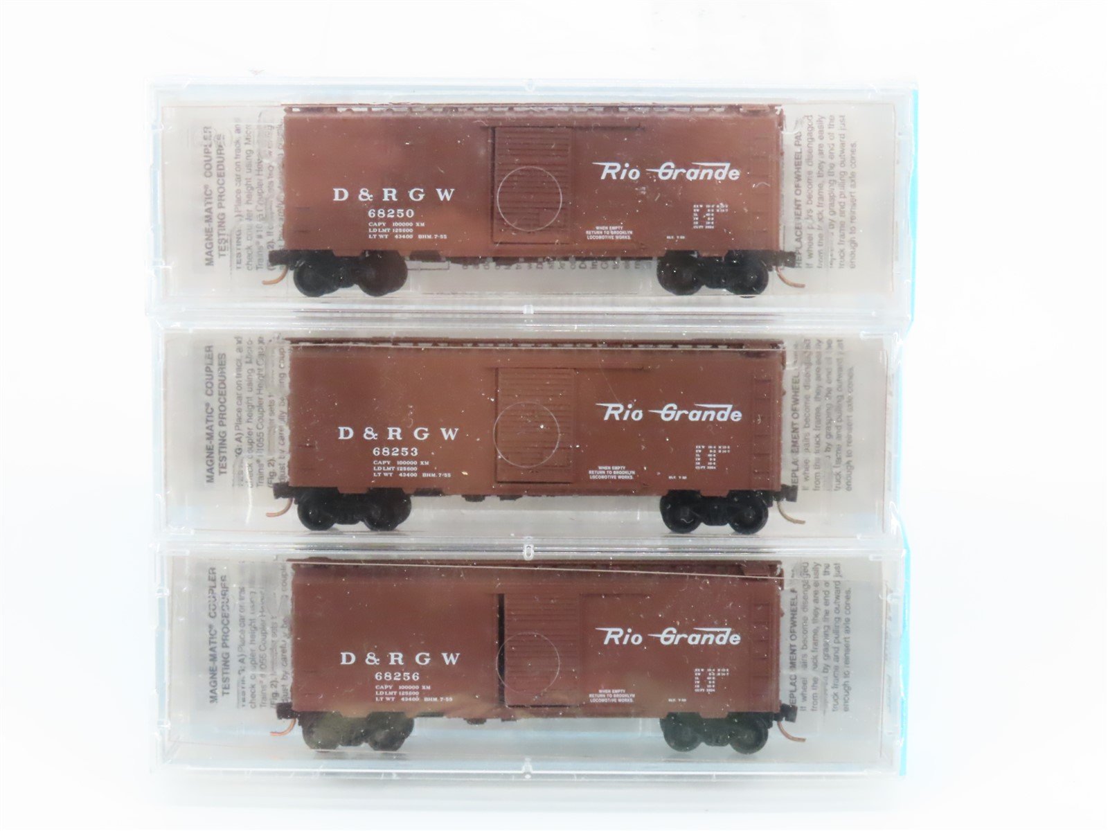 N Scale Micro-Trains MTL BLW 20000-1 D&RGW Rio Grande 40' Box Car 3-Pack Sealed