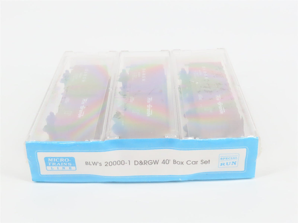 N Scale Micro-Trains MTL BLW 20000-1 D&amp;RGW Rio Grande 40&#39; Box Car 3-Pack Sealed