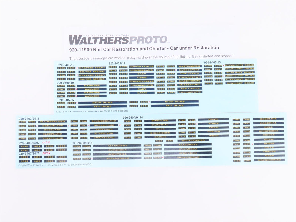 HO Walthers Proto 920-11900 85&#39; Budd Lounge Under Restoration Passenger Car