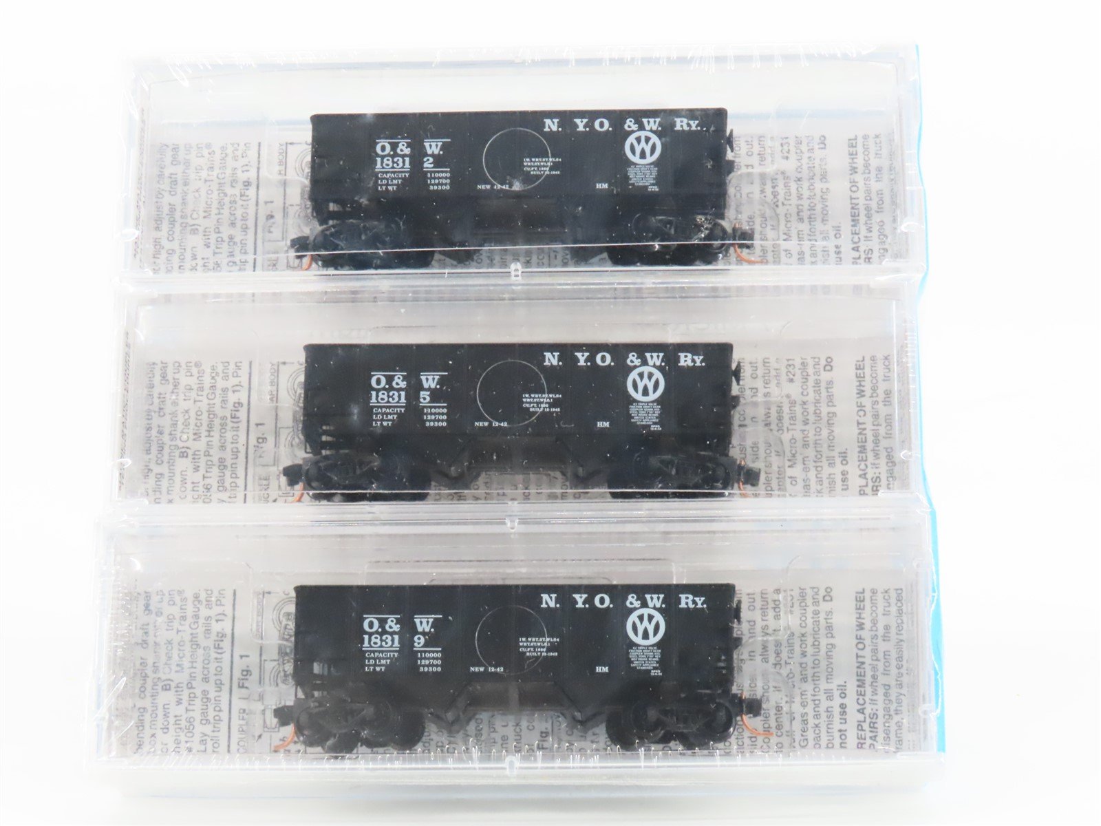 N Scale Micro-Trains MTL BLW 2000-8 Special Run NYO&WRy Hopper 3-Pack Sealed