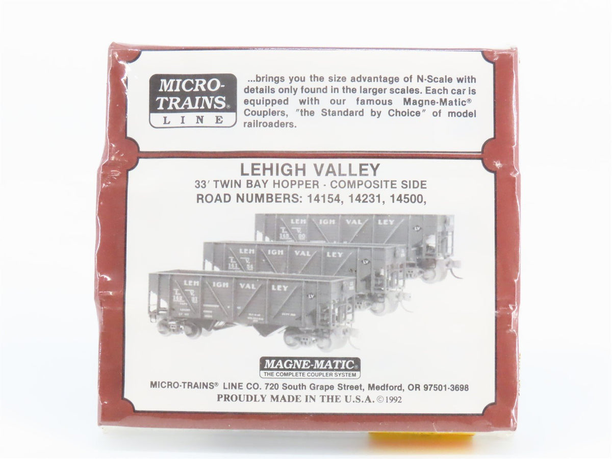 N Scale Micro-Trains MTL 57032 LV Lehigh Valley 2-Bay Open Hopper 3-Pack Sealed