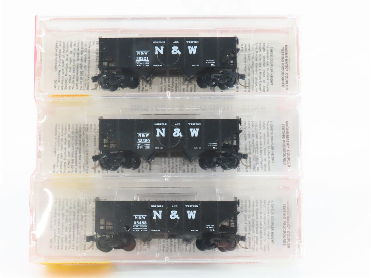 N Scale Micro-Trains MTL 91012 N&amp;W Norfolk &amp; Western 2-Bay Hopper 3-Pack Sealed