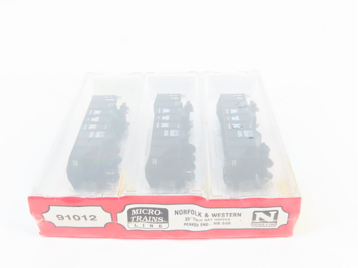 N Scale Micro-Trains MTL 91012 N&amp;W Norfolk &amp; Western 2-Bay Hopper 3-Pack Sealed