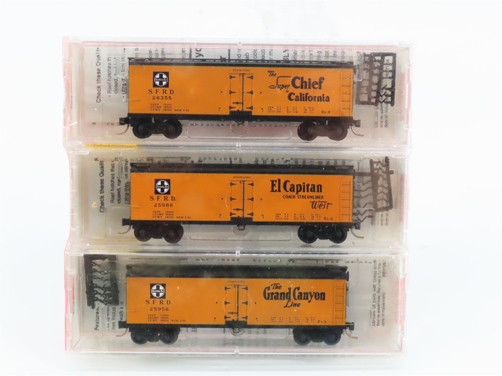 N Micro-Trains MTL 47242 SFRD System Map w/ Train Slogans Reefer 3-Pack Sealed