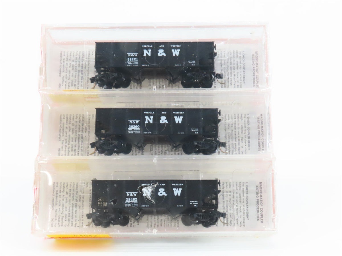 N Scale Micro-Trains MTL 91012 N&amp;W Norfolk &amp; Western 2-Bay Hopper 3-Pack Sealed