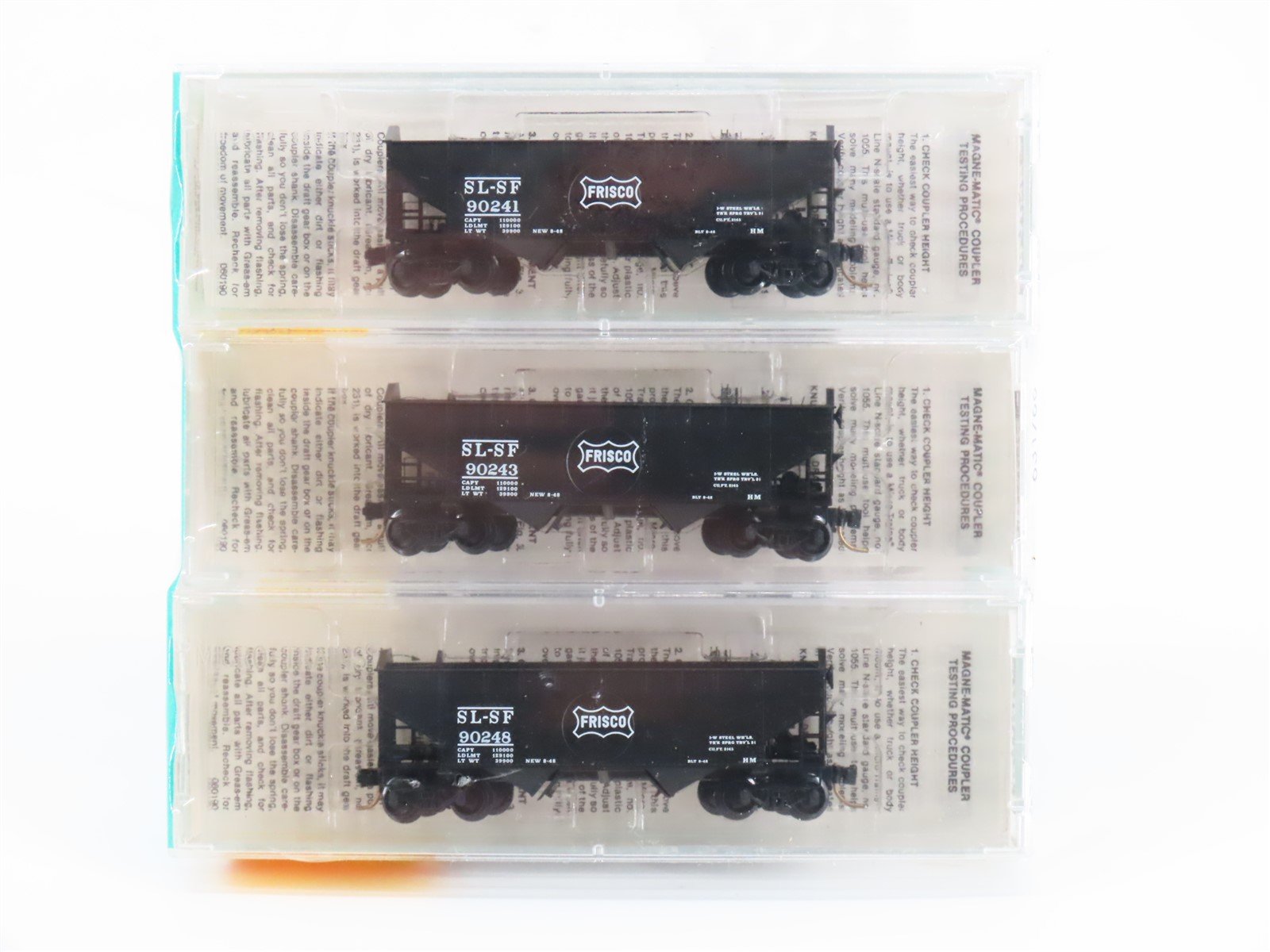 N Scale Micro-Trains MTL 88012 SL-SF Frisco Railroad 2-Bay Hopper 3-Pack Sealed