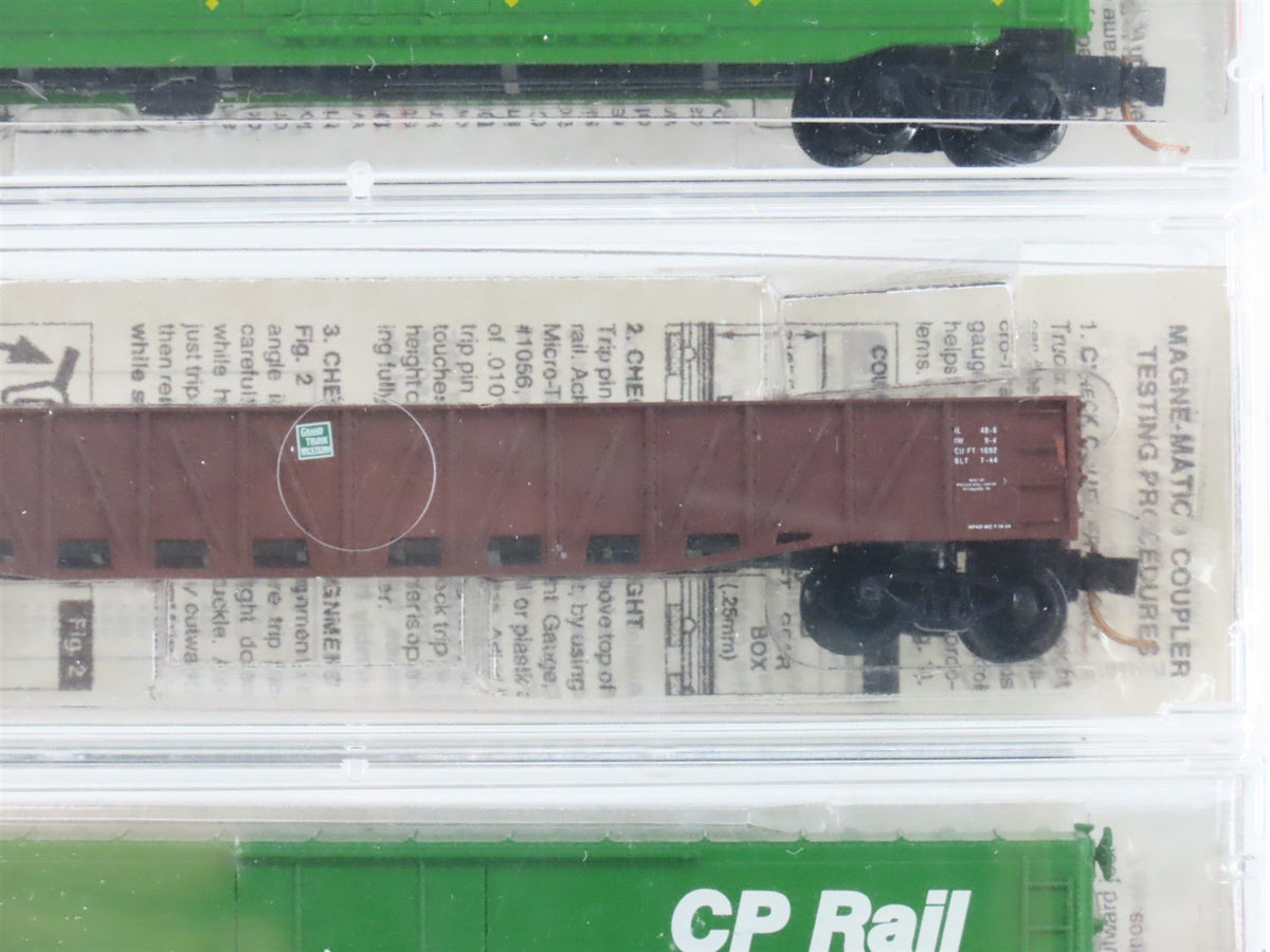 N Scale Micro-Trains MTL CP/GTW Railroad Gondola &amp; Box Cars 3-Pack Sealed