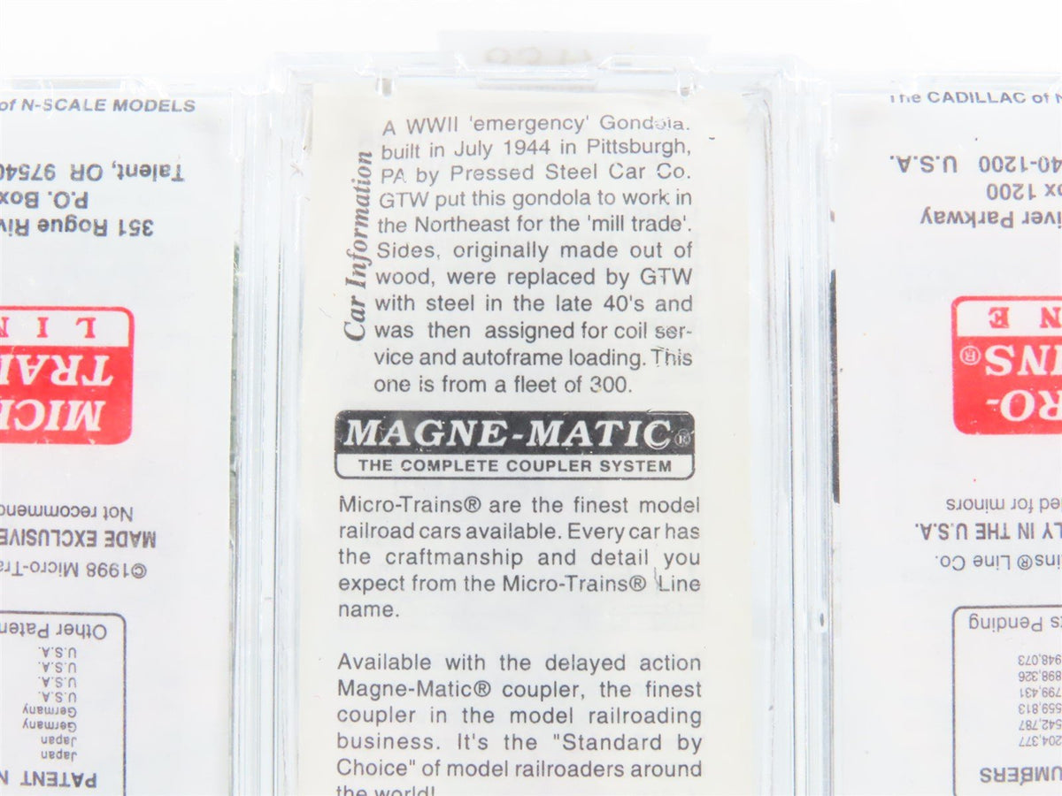 N Scale Micro-Trains MTL CP/GTW Railroad Gondola &amp; Box Cars 3-Pack Sealed