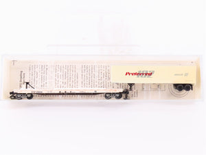 N Kadee Micro-Trains MTL 64010 ATSF TOFC Flat Car #293241 - Weathered w/ Trailer