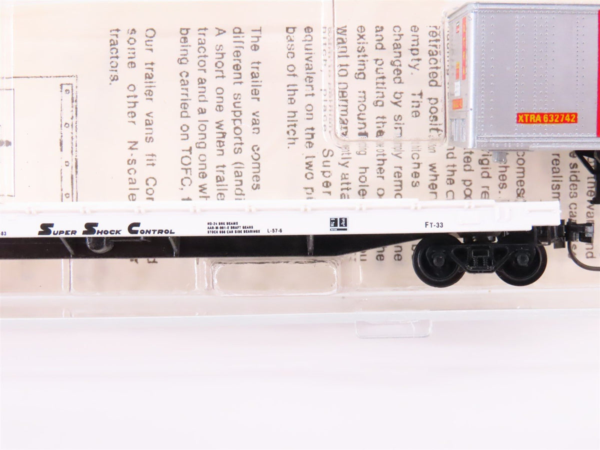 N Kadee Micro-Trains MTL 64010 ATSF TOFC Flat Car #293131 w/Custom XTRA Trailer