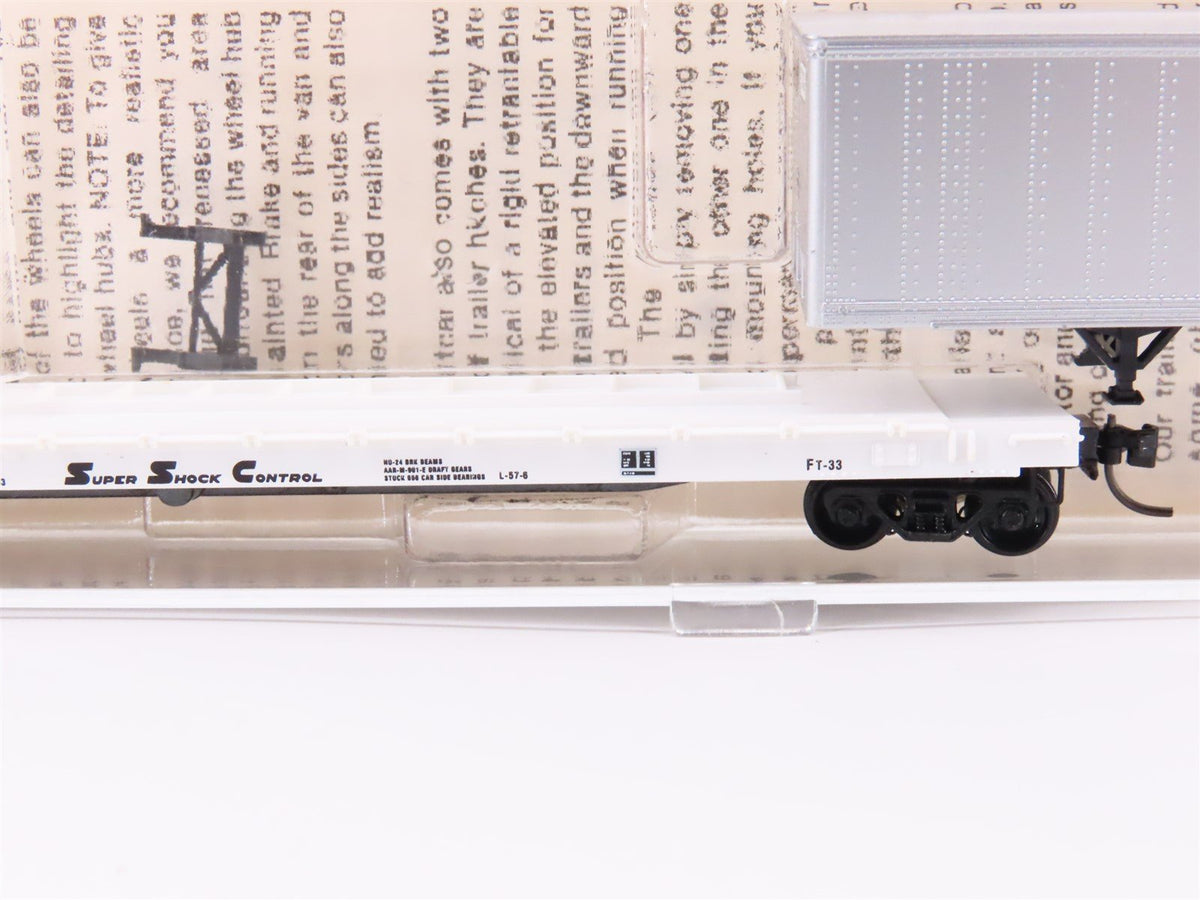 N Kadee Micro-Trains MTL 64010 ATSF TOFC Flat Car #293294 w/45&#39; N&amp;W Trailer