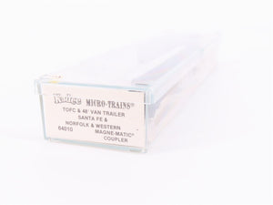 N Kadee Micro-Trains MTL 64010 ATSF TOFC Flat Car #293294 w/45' N&W Trailer