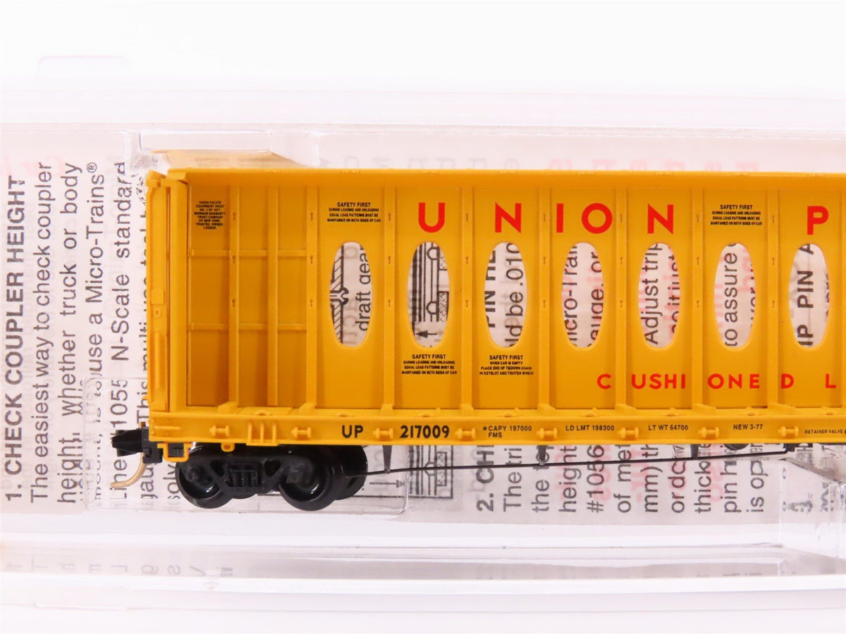 N Scale Micro-Trains MTL 53030 UP Union Pacific 60&#39; Centerbeam Flat Car #217009