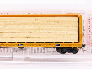 N Micro-Trains MTL 53030 UP Union Pacific 60' Centerbeam Flat Car w/Custom Load