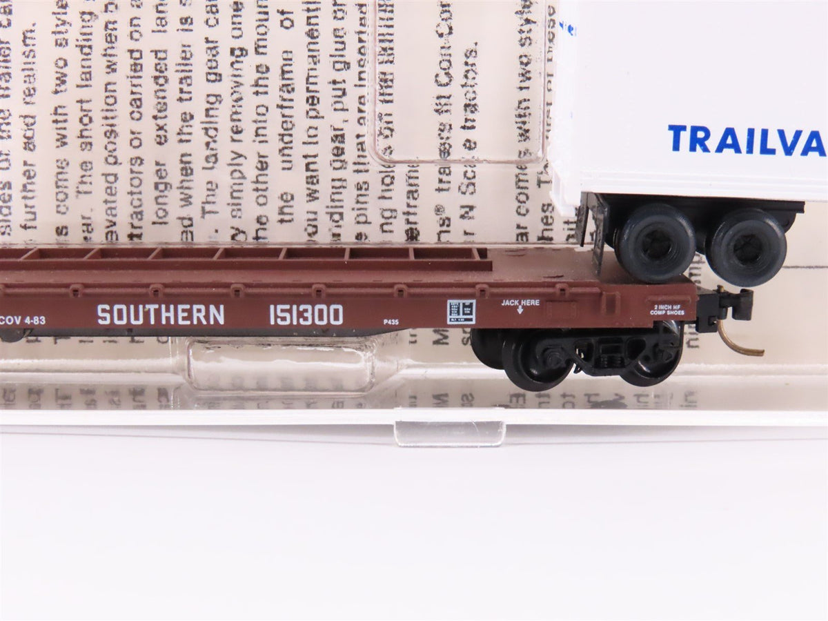 N Micro-Trains MTL 64034 SOU 57&#39;6&quot; TOFC Flat Car #151300 w/ 45&#39; Conrail Trailer