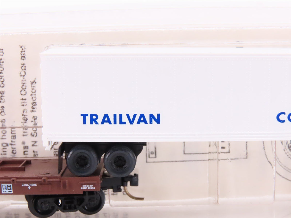 N Micro-Trains MTL 64034 SOU 57&#39;6&quot; TOFC Flat Car #151300 w/ 45&#39; Conrail Trailer