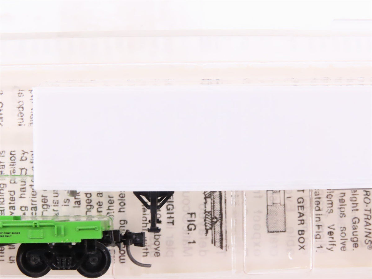 N Micro-Trains MTL 64044 FEC 57&#39;6&quot; TOFC Flat Car #30046 w/ Undecorated Trailer