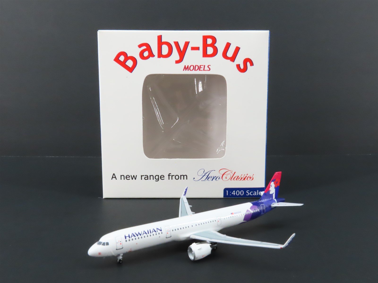 1:400 Scale Aero Classics Baby-Bus Die-Cast Hawaiian Airbus A321 #N400HA