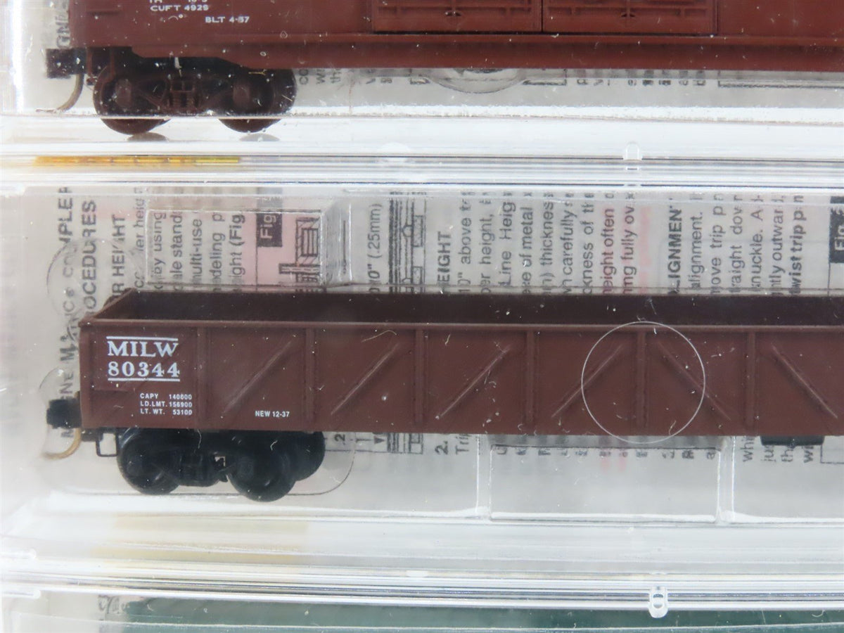 N Scale Micro-Trains MTL RDG/MILW/NYC/M&amp;PA/SM Gondola &amp; Box Cars 5-Pack Sealed