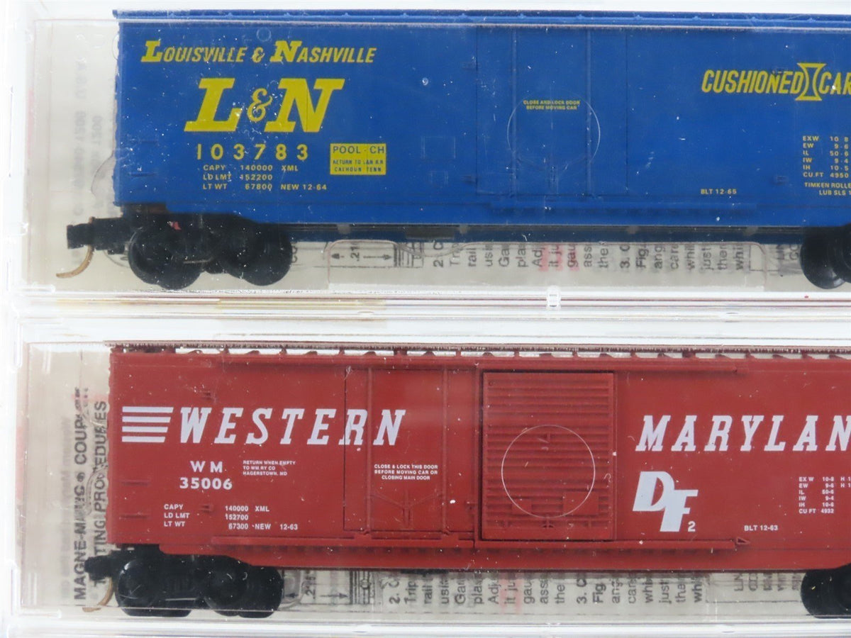 N Scale Micro-Trains MTL 19993 L&amp;N/WM/PRR/SM/MILW 50&#39; Box Cars 5-Pack Sealed