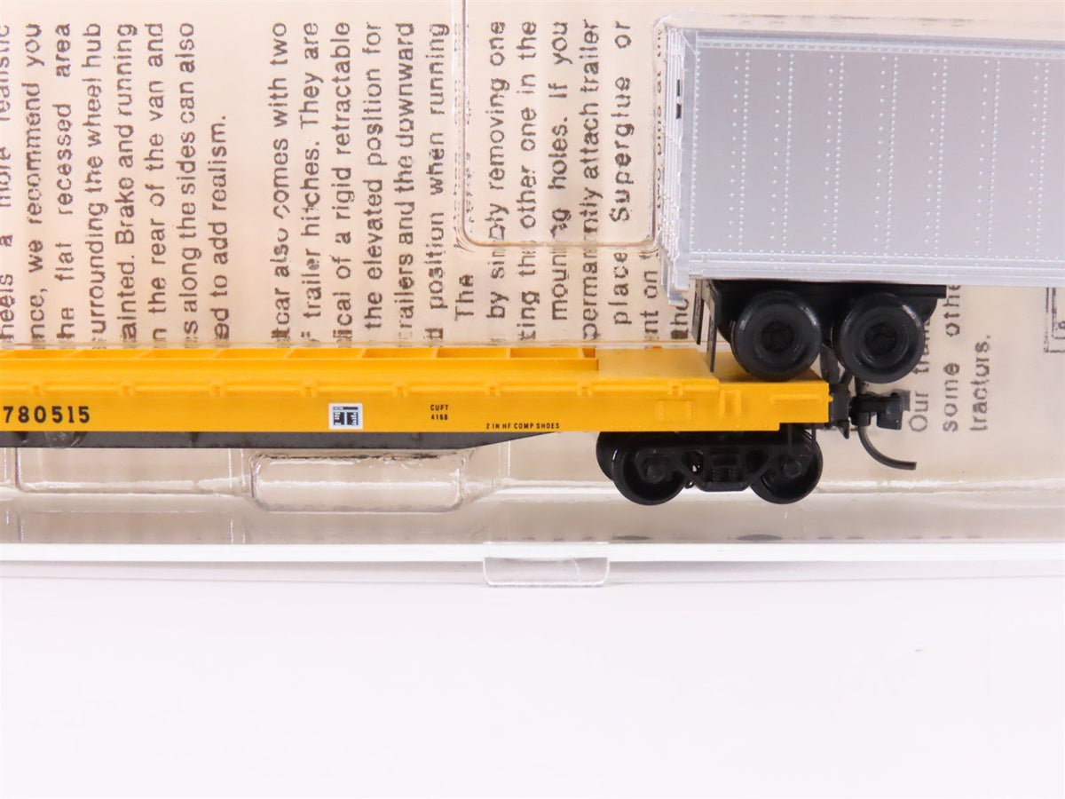 N Kadee Micro-Trains MTL 67020 CNW 57&#39;6&quot; TOFC Flat Car #780515 w/45&#39; CNW Trailer