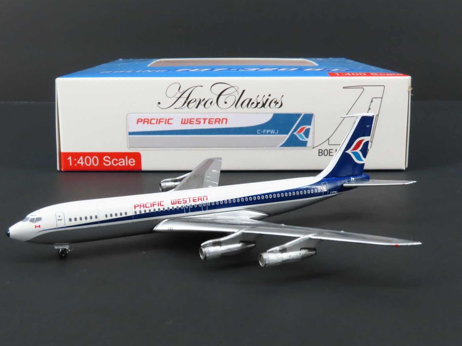 1:400 Scale Aero Classics Die-Cast Pacific Western Boeing B707 #C-FPWJ