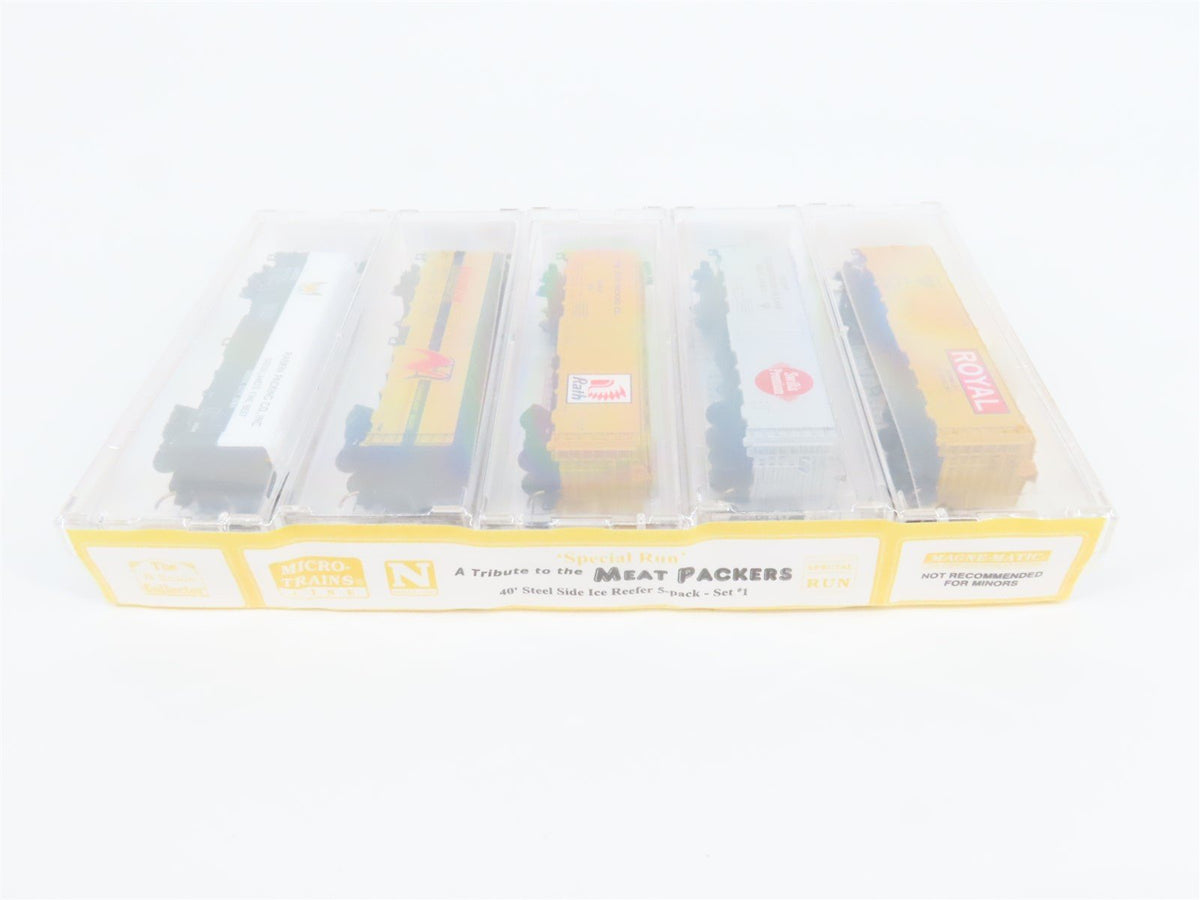 N Scale Micro-Trains MTL NSC Meat Packers 40&#39; Steel Ice Reefers 5-Pack Sealed