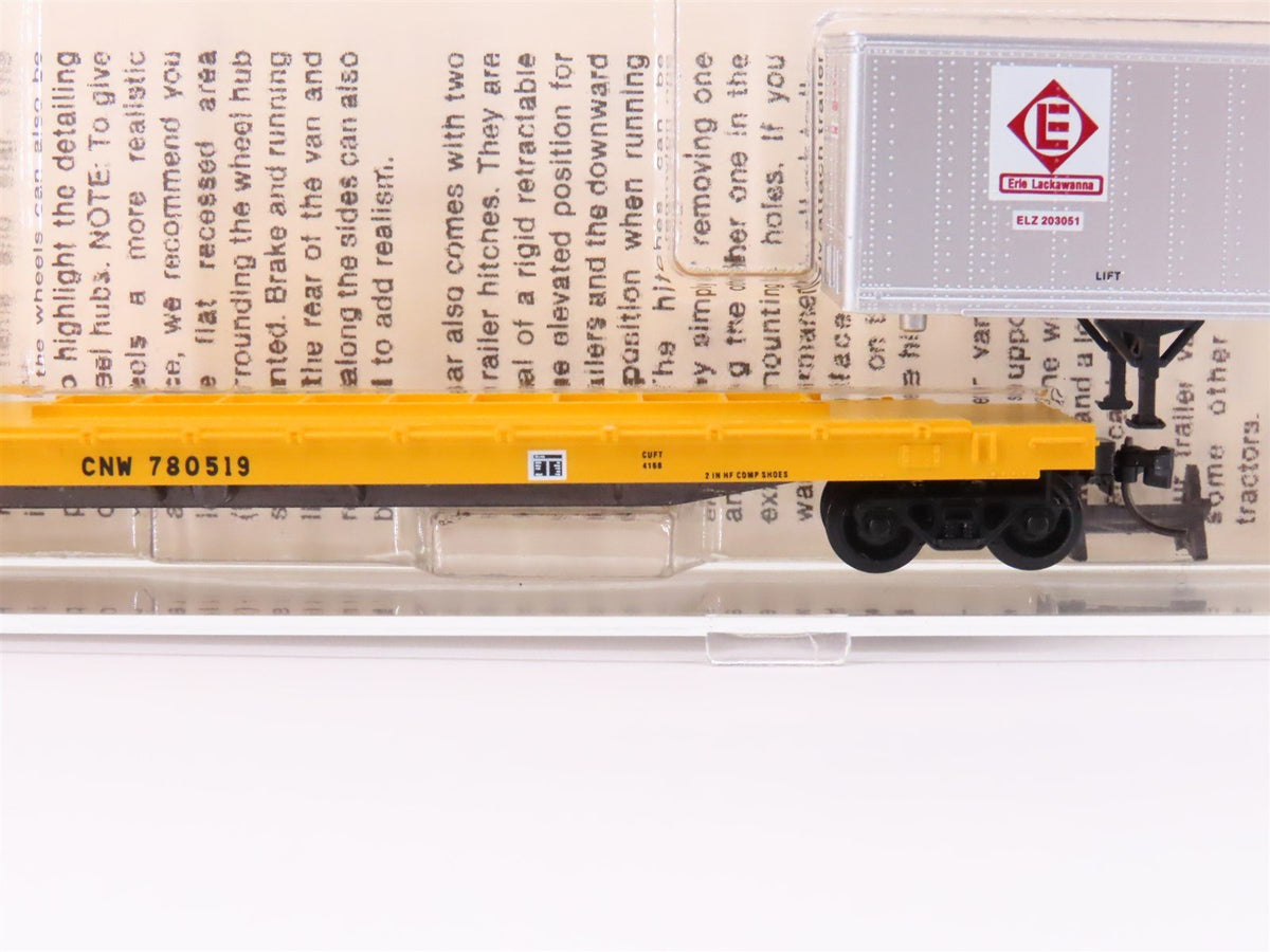 N Kadee Micro-Trains MTL 68020 CNW 57&#39;6&quot; TOFC Flat Car #780511 w/48&#39; EL Trailer