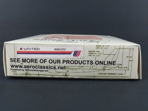 1:400 Scale Aero Classics Die-Cast United Douglas DC-8-21 Airliner #N8033U