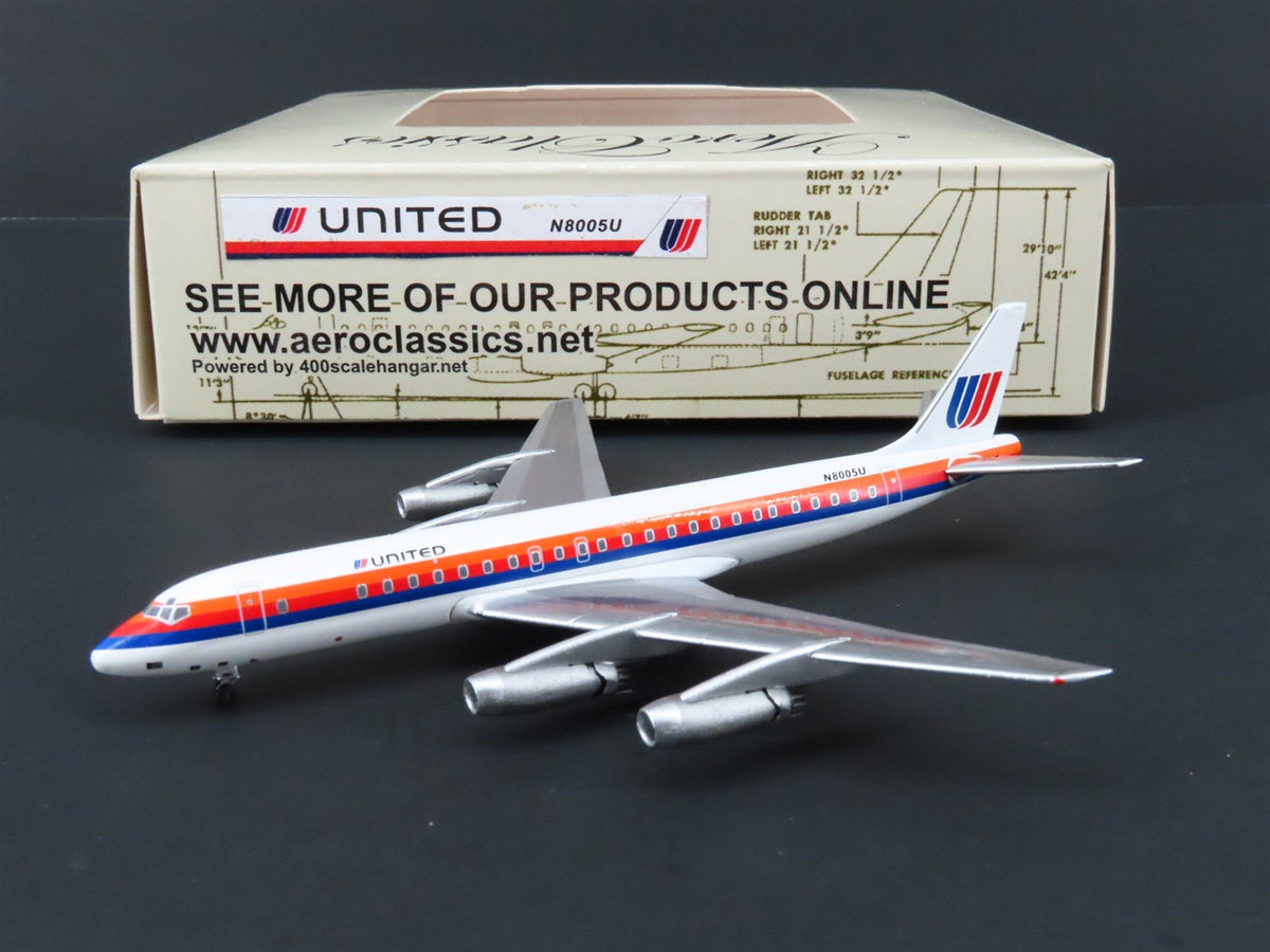 1:400 Aero Classics Die-Cast United Airlines Douglas DC-8-12 Airliner N8005U