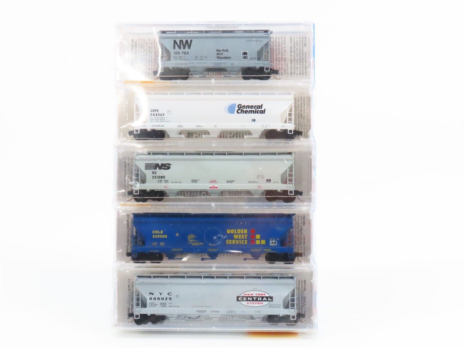 N Scale Micro-Trains MTL 19991 NW/GRPX/NS/CRLE/NYC Hi-Grade Hopper 5-Pack Sealed