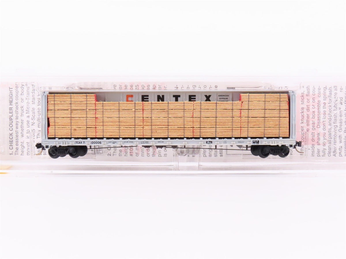 N Micro-Trains MTL 53040 TCAX CENTEX 60&#39;8&quot; Centerbeam Flat Car w/ Custom Load