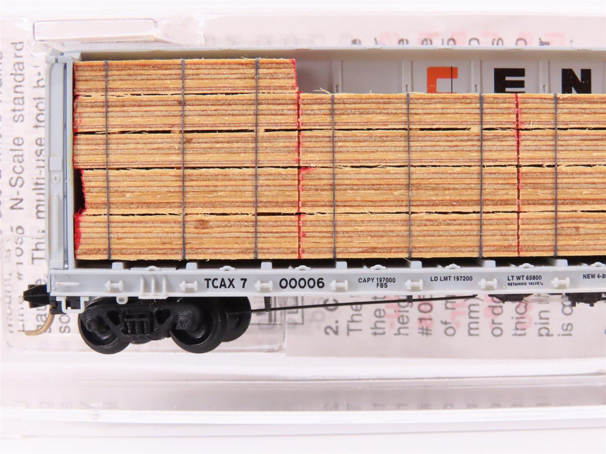 N Micro-Trains MTL 53040 TCAX CENTEX 60&#39;8&quot; Centerbeam Flat Car w/ Custom Load