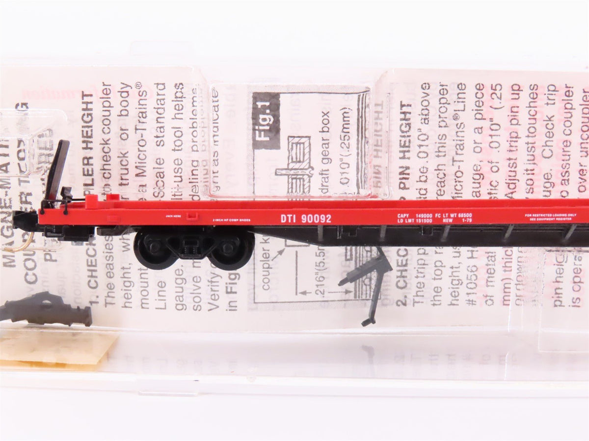 N Scale Micro-Trains MTL DTI Detroit Toledo &amp; Ironton 89&#39; TOFC Flat Car #90092