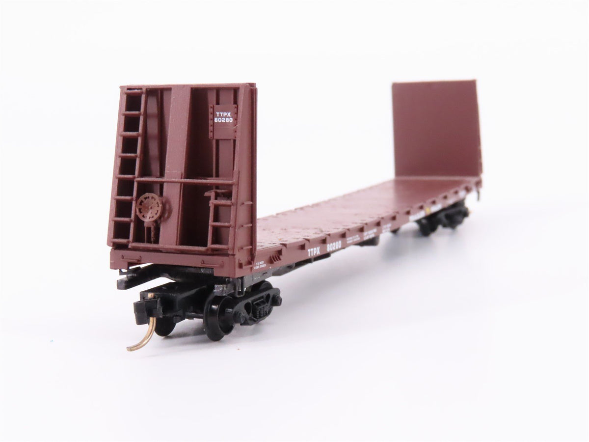 N Micro-Trains MTL 54040 TTPX Trailer Train 61&#39;8&quot; Bulkhead Flat Car #80280