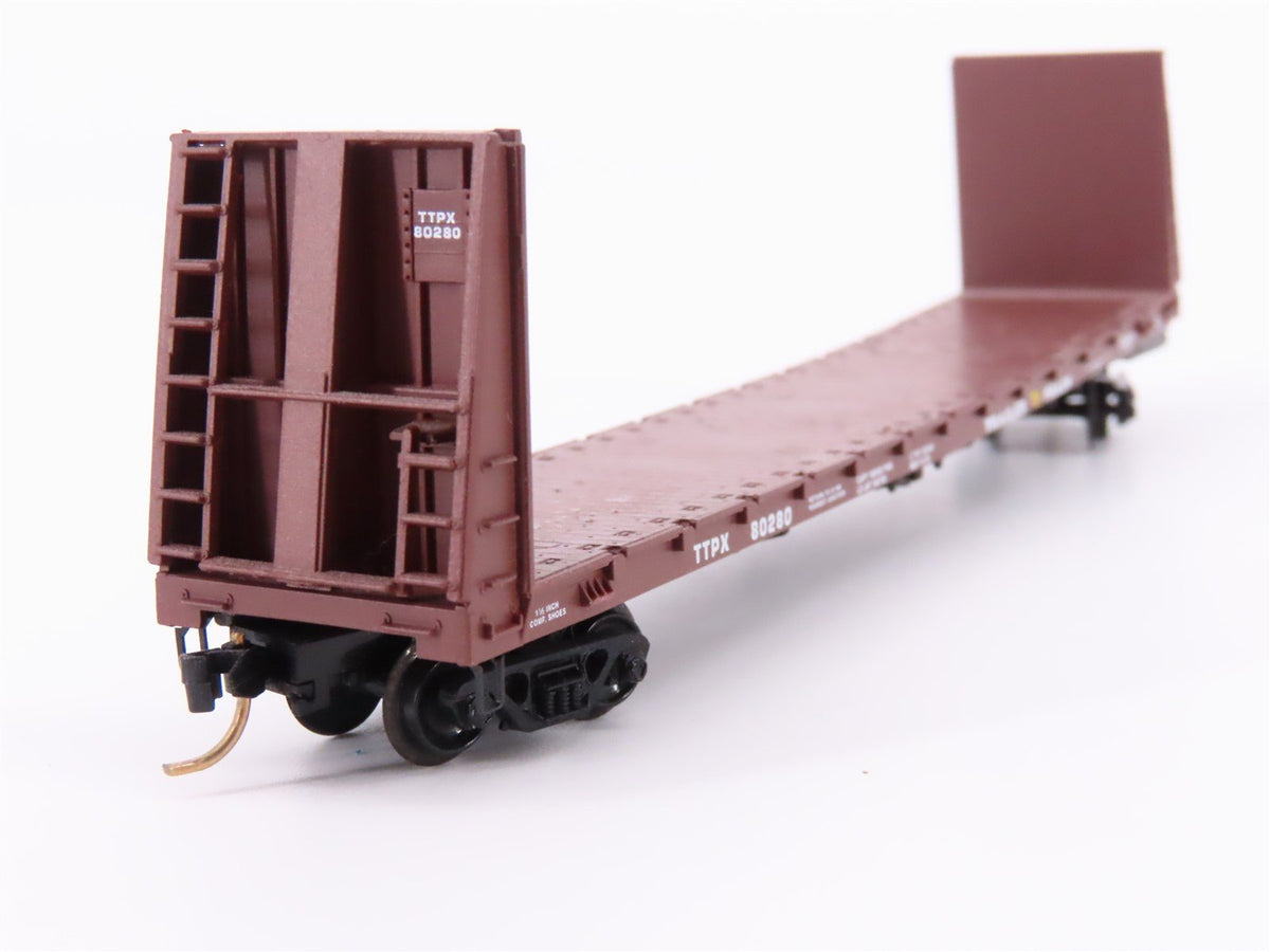 N Micro-Trains MTL 54040 TTPX Trailer Train 61&#39;8&quot; Bulkhead Flat Car #80280