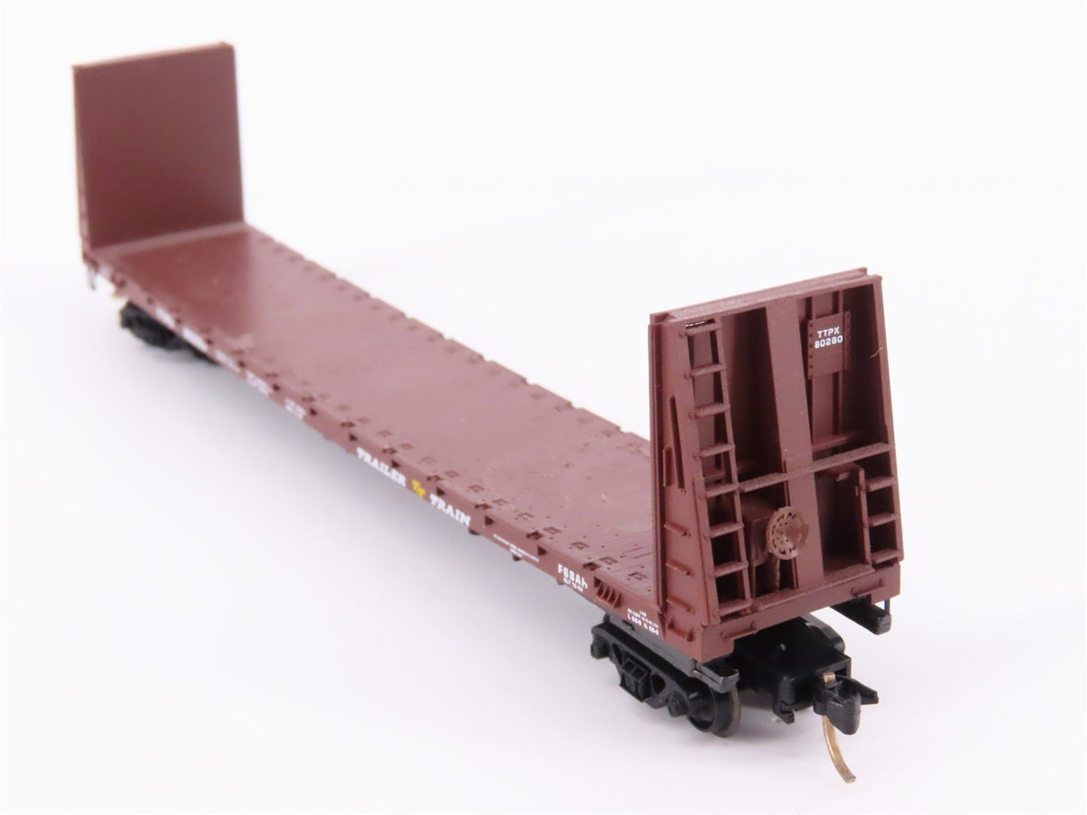 N Micro-Trains MTL 54040 TTPX Trailer Train 61&#39;8&quot; Bulkhead Flat Car #80280