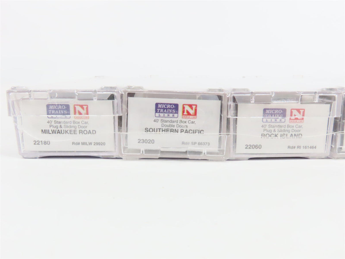 N Scale Micro-Trains MTL 22182 RI/SP/MILW/MP 30 Years 40&#39; Box Car 5-Pack Sealed