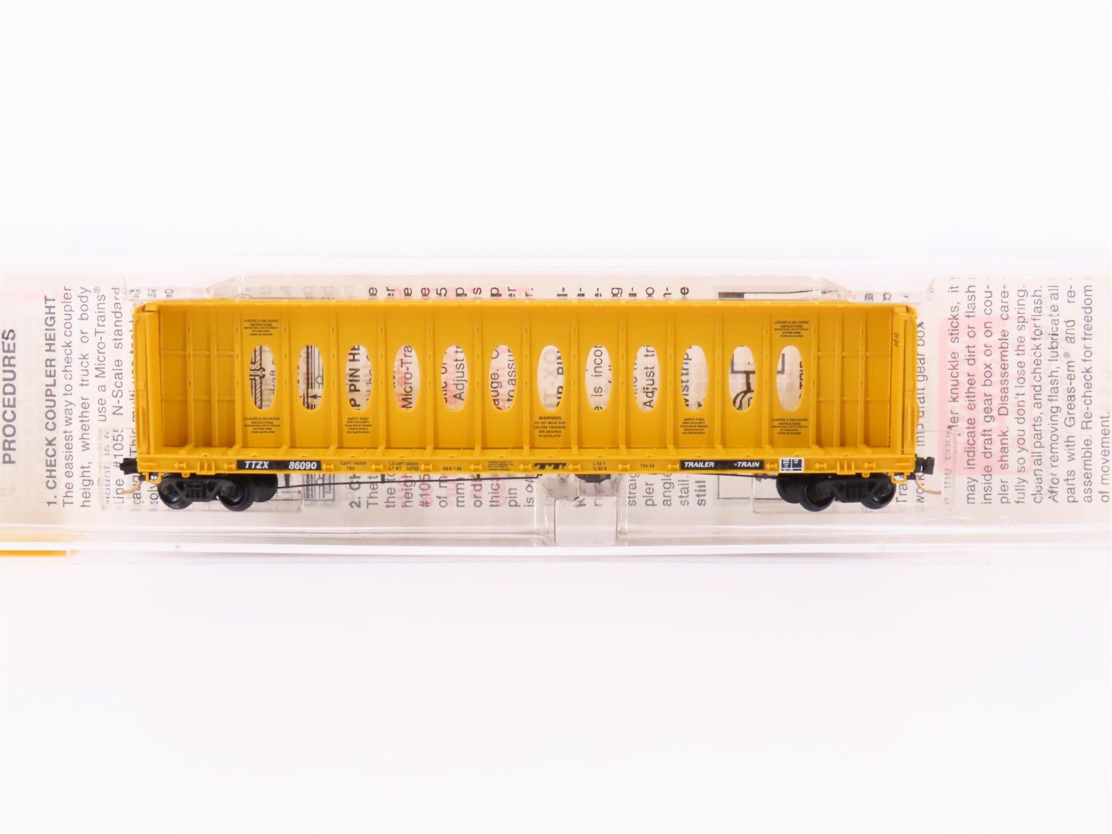 N Micro-Trains MTL 53020 TTZX Trailer Train 60'8" Centerbeam Flat Car #86090